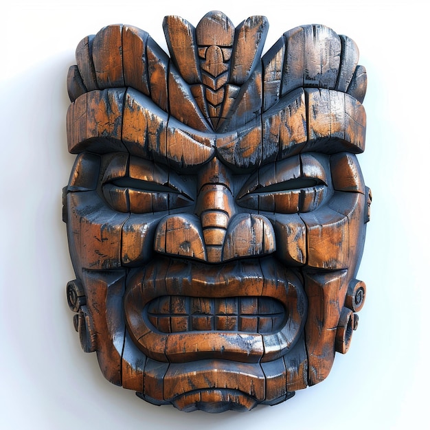 Photo wooden mask hanging on wall