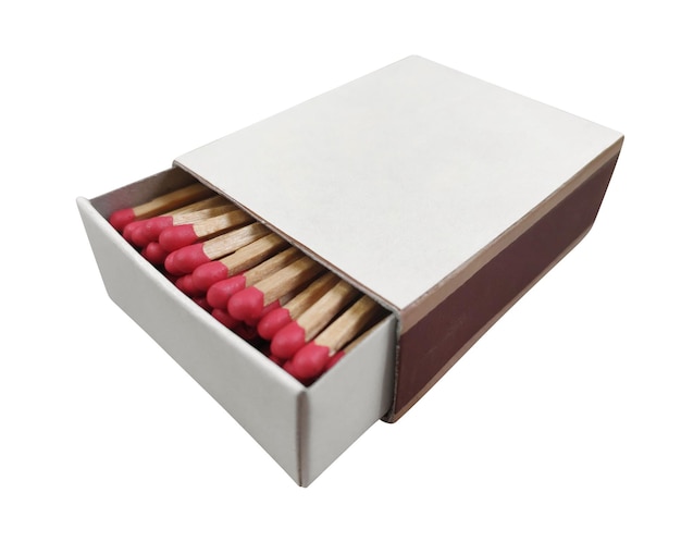 Wooden matches inside the box