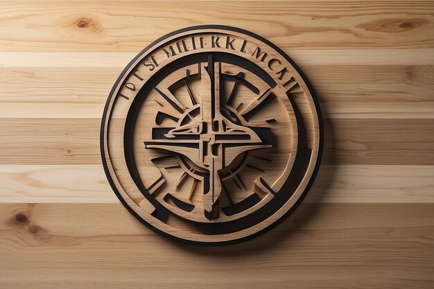 wooden mockup for logo representation