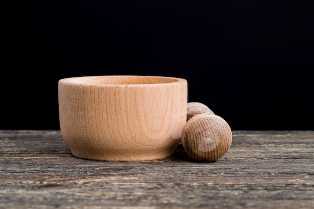 wooden mortar for   spices