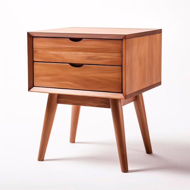 Photo a wooden nightstand with two drawers