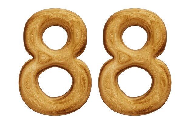 Wooden number 88 for math education and business concept