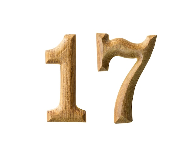 Wooden numeric 17