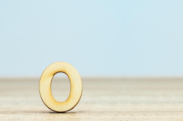 Photo wooden numeric on table number zero