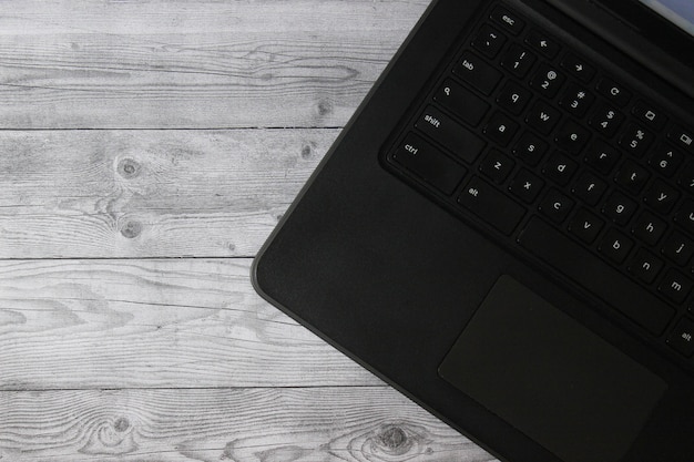 Wooden Office Desk With Laptop