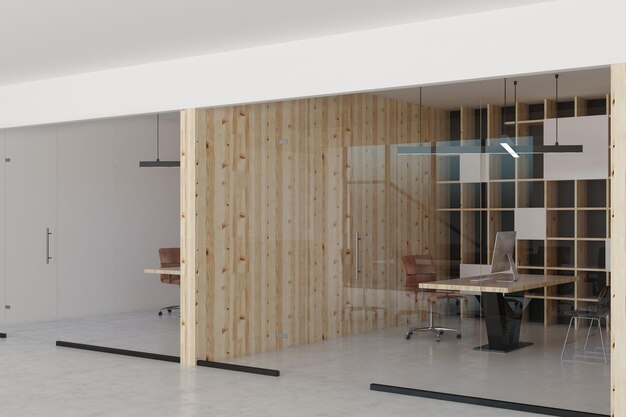 Wooden office interior