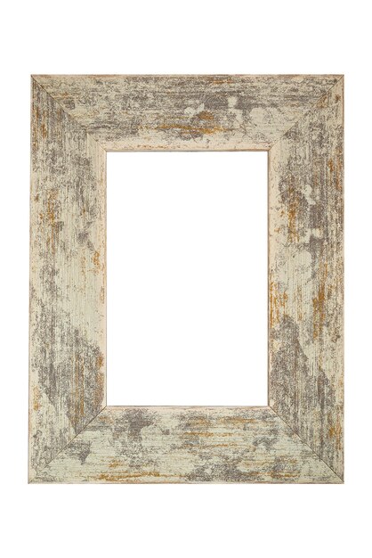 Photo wooden old-fashioned shabby frame isolated