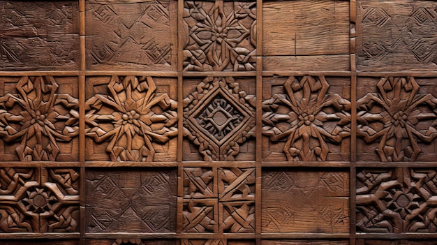 Wooden oriental background with Arabic patterns Generative AI