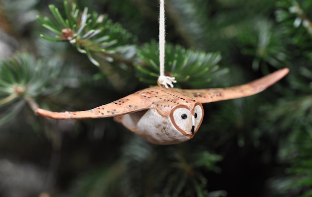 Photo wooden owl ornament