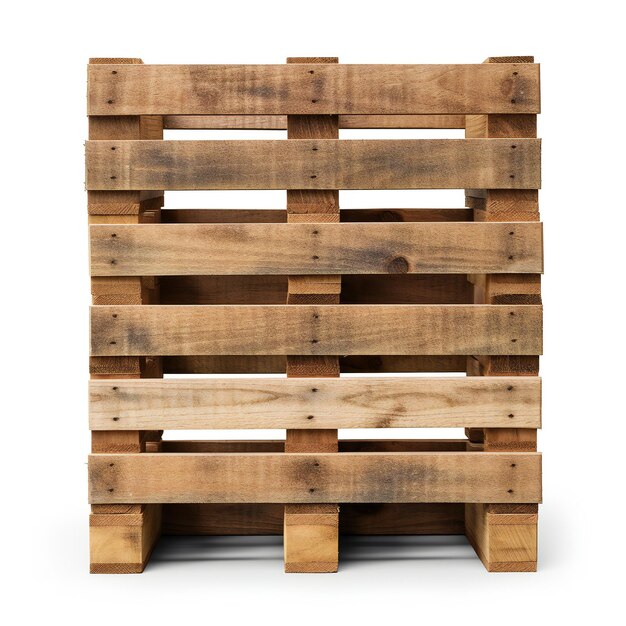 Wooden pallet on white background