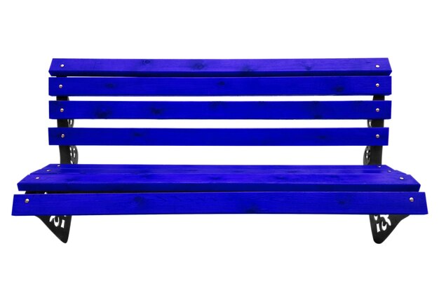 Photo wooden park bench dark blue