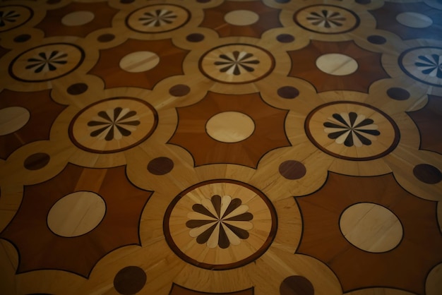 Wooden parquet with a beautiful pattern