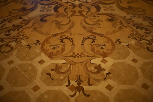 Wooden parquet with a beautiful pattern