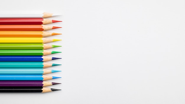 Wooden pencils of multicolor as banner