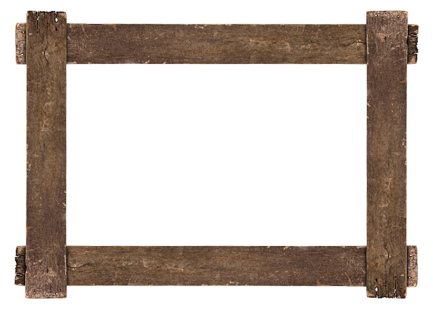 Wooden photo frame isolated on white background