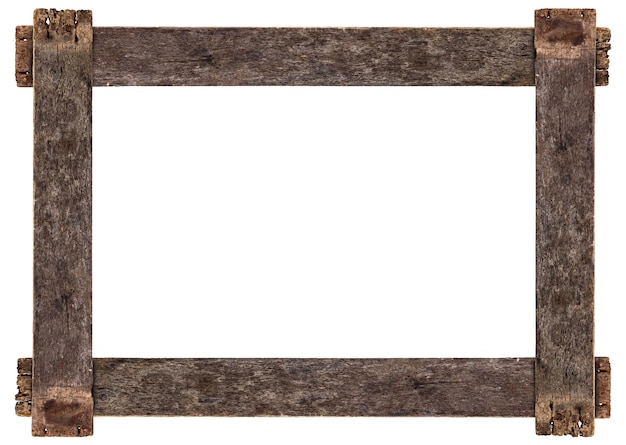 Photo wooden photo frame isolated on white background