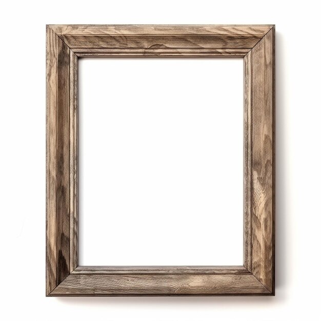 Photo wooden picture frame isolated on white background