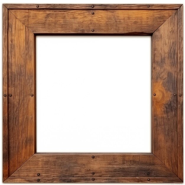 Foto cornice in legno isolata su sfondo bianco