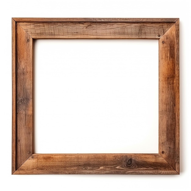 Wooden picture frame isolated on white background