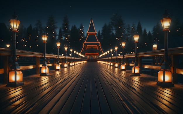 Wooden pier and dark clouds