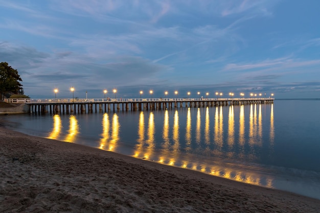 Wooden pier in Gdynia Orlowo in Poland