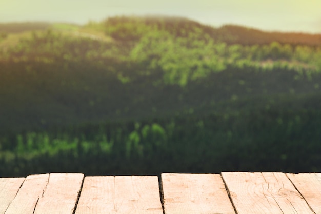 Wooden planks over Carpathian mountains