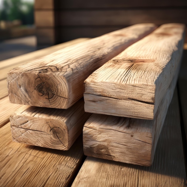 Wooden planks softwood