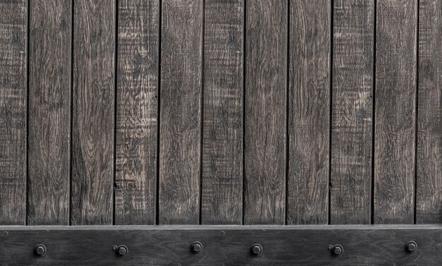 Wooden planks with black metal bar