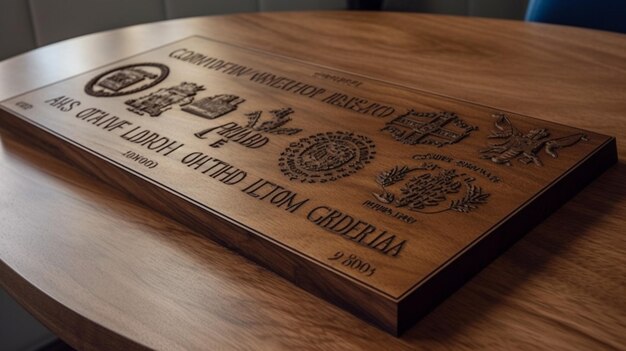 A wooden plaque that says'coronet leonia'on it