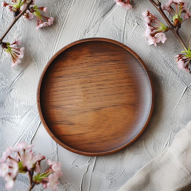 A wooden plate with a wooden handle