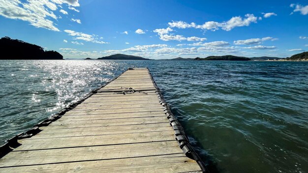 wooden platform overlooking the sea