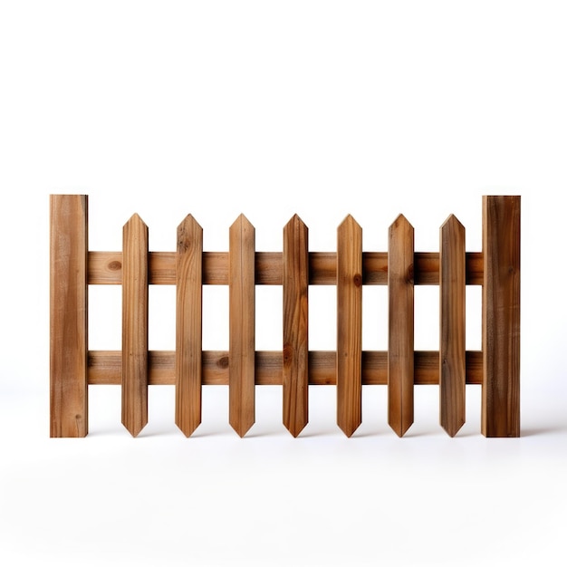 Деревянный игровой забор или ворота, деревянная игрушка на белом фоне