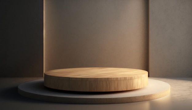 Wooden podium emerges showcasing the natural beauty of wood