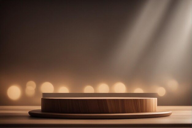 wooden podium product stand empty display abstract wooden minimal pedestal luxury background