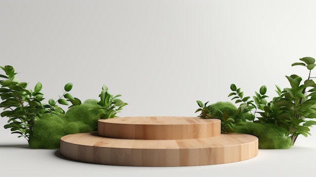 Wooden Podium Stage Mockup