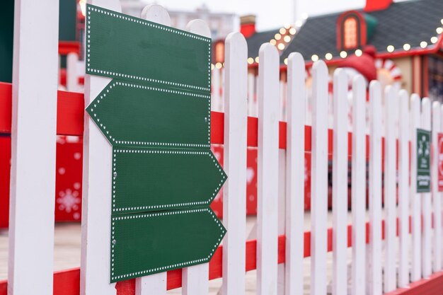 wooden pointers on Christmas fair market.