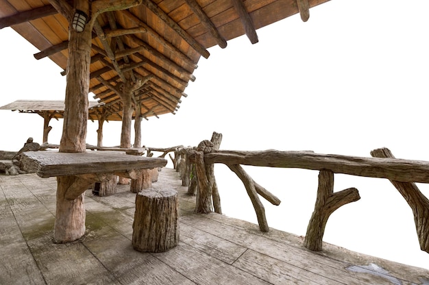 Wooden porch isolated