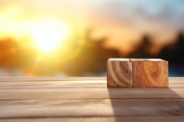 Photo wooden product display podium