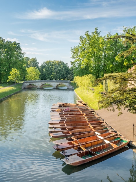 Wooden punts in Cambridge