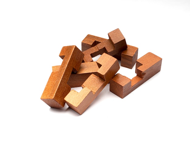 Photo wooden puzzle isolated