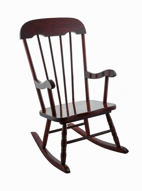 Wooden rocking chair isolated on a white background