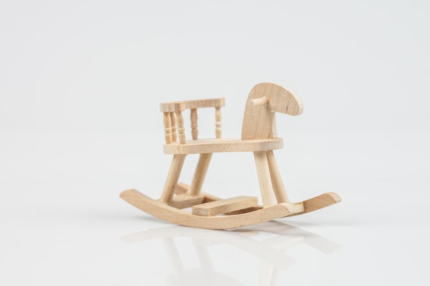 Wooden Rocking Horse on white background