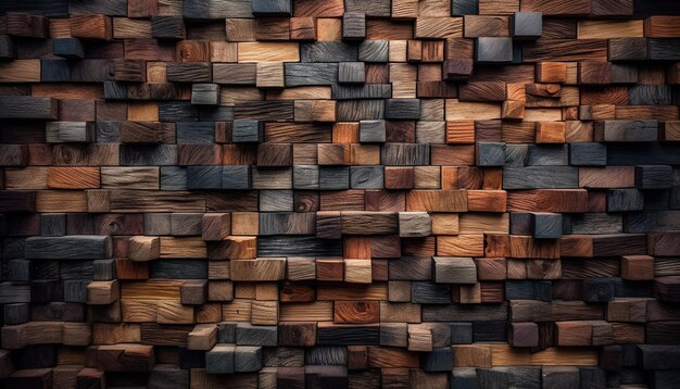 Wooden room wall rendering background Generative Ai