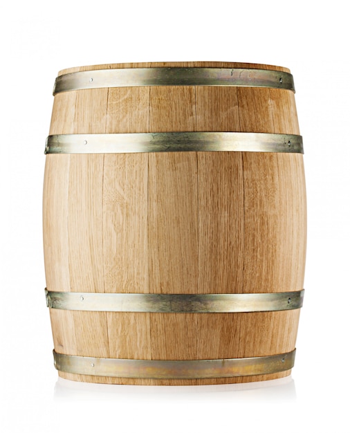 Wooden round oak barrel