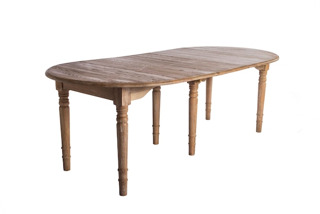 丸い背景に分離された木製の丸テーブル