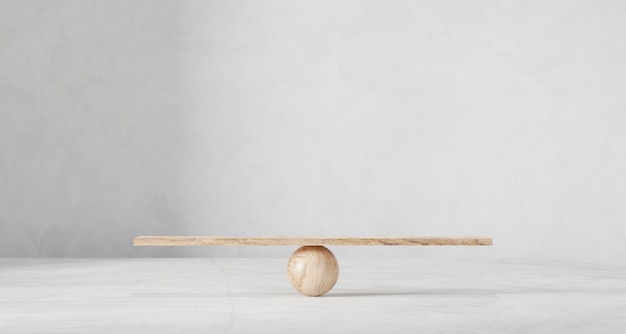 Wooden scales on a white background