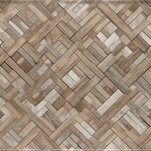 木製のシームレスな寄木細工の床ジェネレーティブ AI