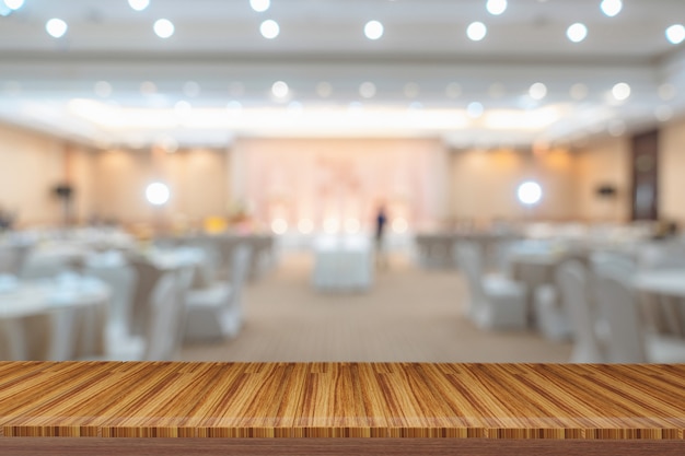 Photo wooden  shelves with view blurred backdrop.you can used for display products.