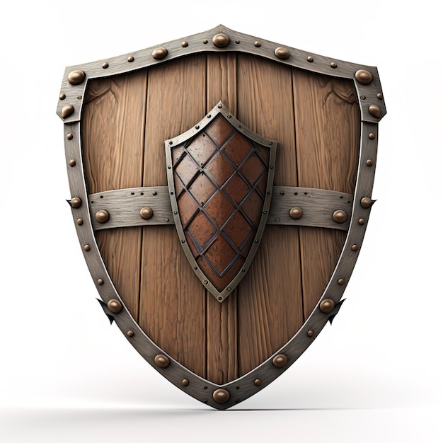 Средневековый арсенал с деревянным щитом