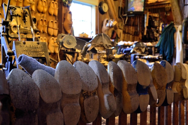 Wooden shoe workshop